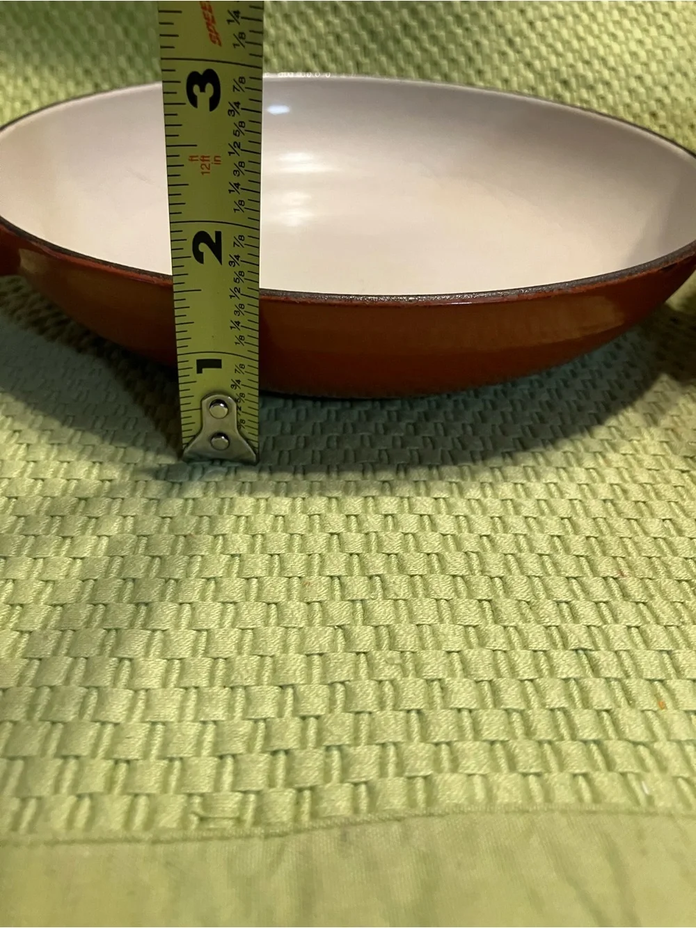 vintage Cousances/ Le Creuset #22 enamel cast iron pan set of 2